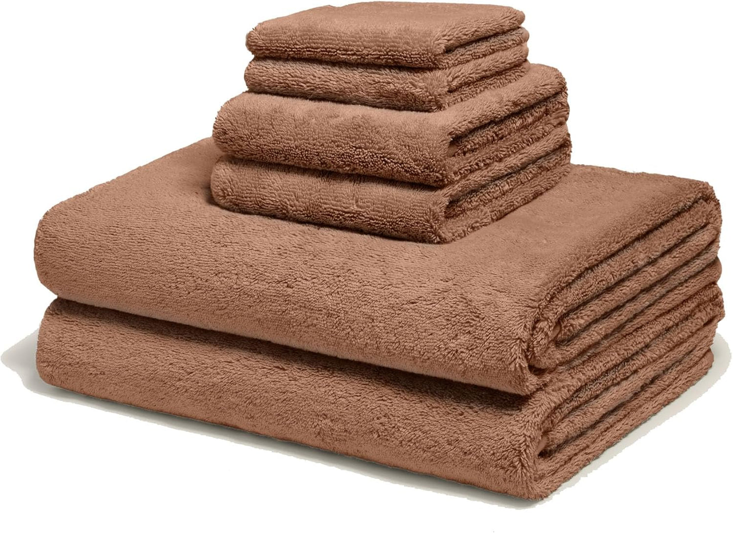 Italic Ultraplush Luxe 6 Piece Towel Set – 2 Bath Sheets, 2 Hand Towels, 2 Washcloths – 800GSM Soft, Highly Absorbent & Quick Drying, Resort Grade 100% Australian Cotton Towels (Clay)