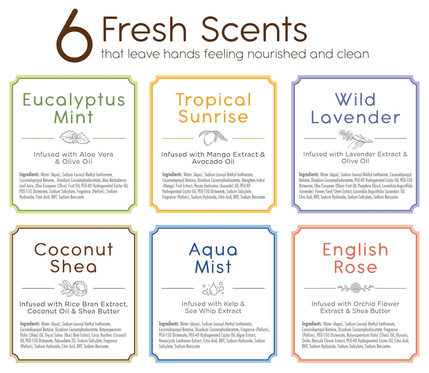 Life Is Pure, 6 Fresh & Soothing Scents, Variety Pack, Liquid Hand Soap, 12.5 fl oz