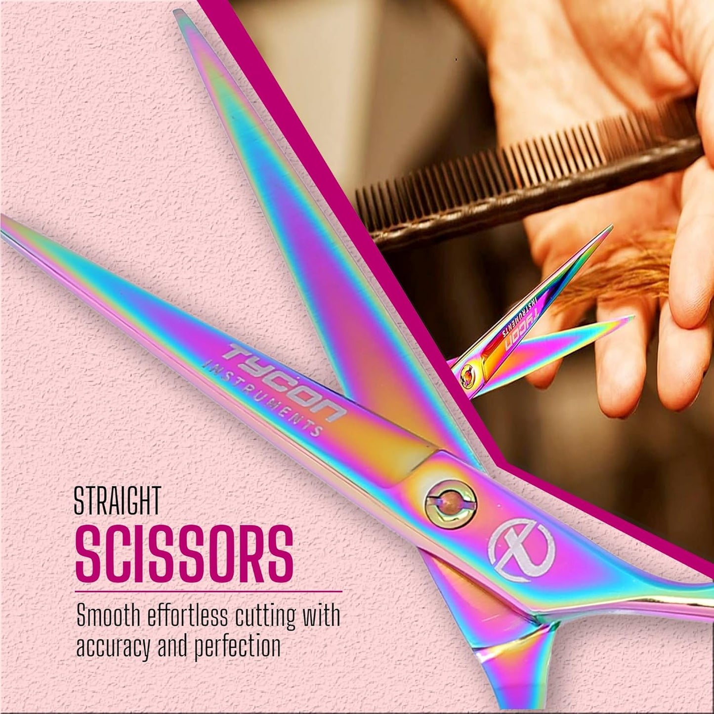 Tycon Hair Cutting Scissors Professional 6.5" – Japanese Stainless Steel, 2.7" Razor Edge Blade Barber Scissors – Ergonomic design - Precision Hair Scissors for Smooth Cutting - Salon & Personal Use