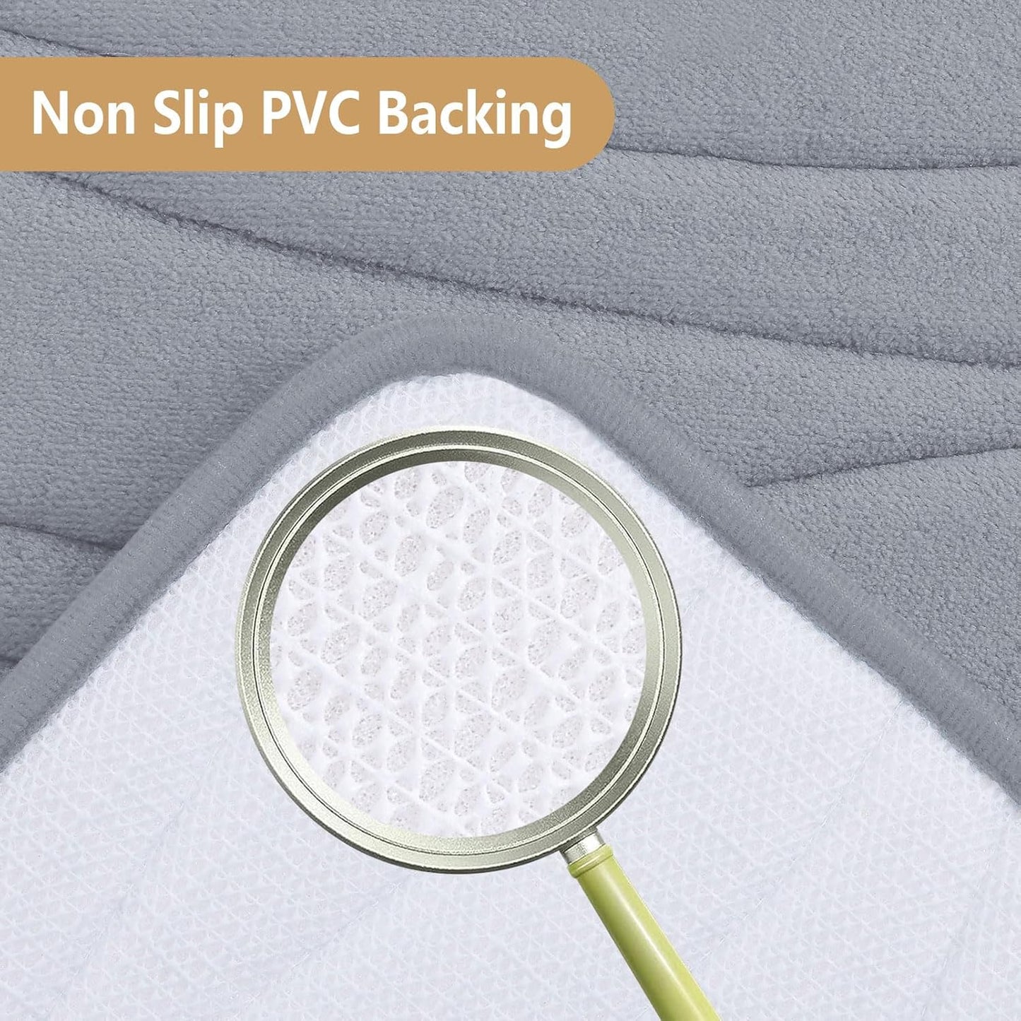 Buganda Memory Foam Bathroom Rug Mat 24x16, Extra Soft and Absorbent Bath Mats, Non-Slip and Machine Washable Bath Rugs for Bathroom Floor,Tub and Shower, Medium Grey