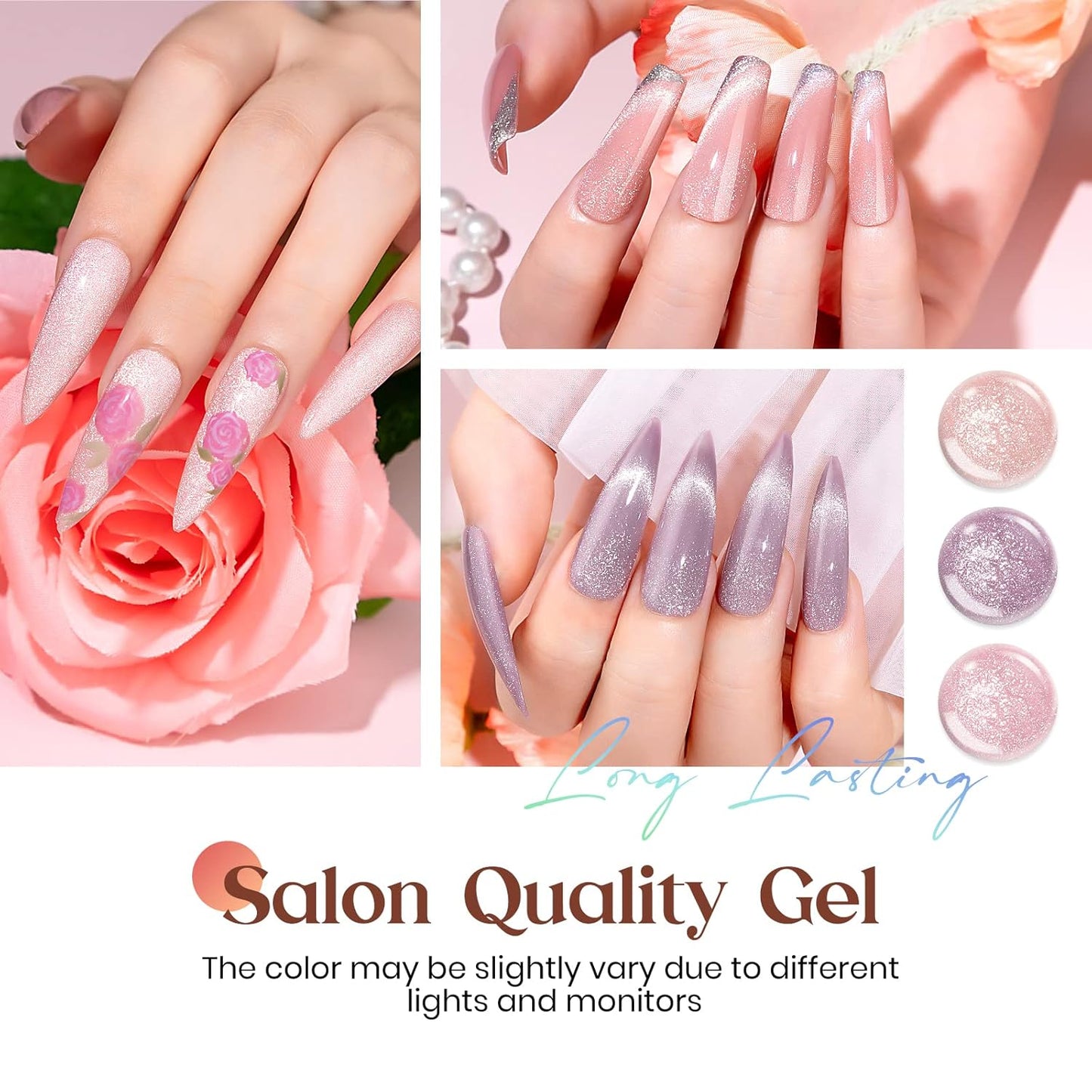 MIZHSE Cat Eye Gel Nail Polish, 12 Basic Colors Collection Glitter Magnetic Gel Polish Polish, Sparkle Shimmery Nude Pink Brown Soak Off Nail Art Manicure Kit Gift for Ladies