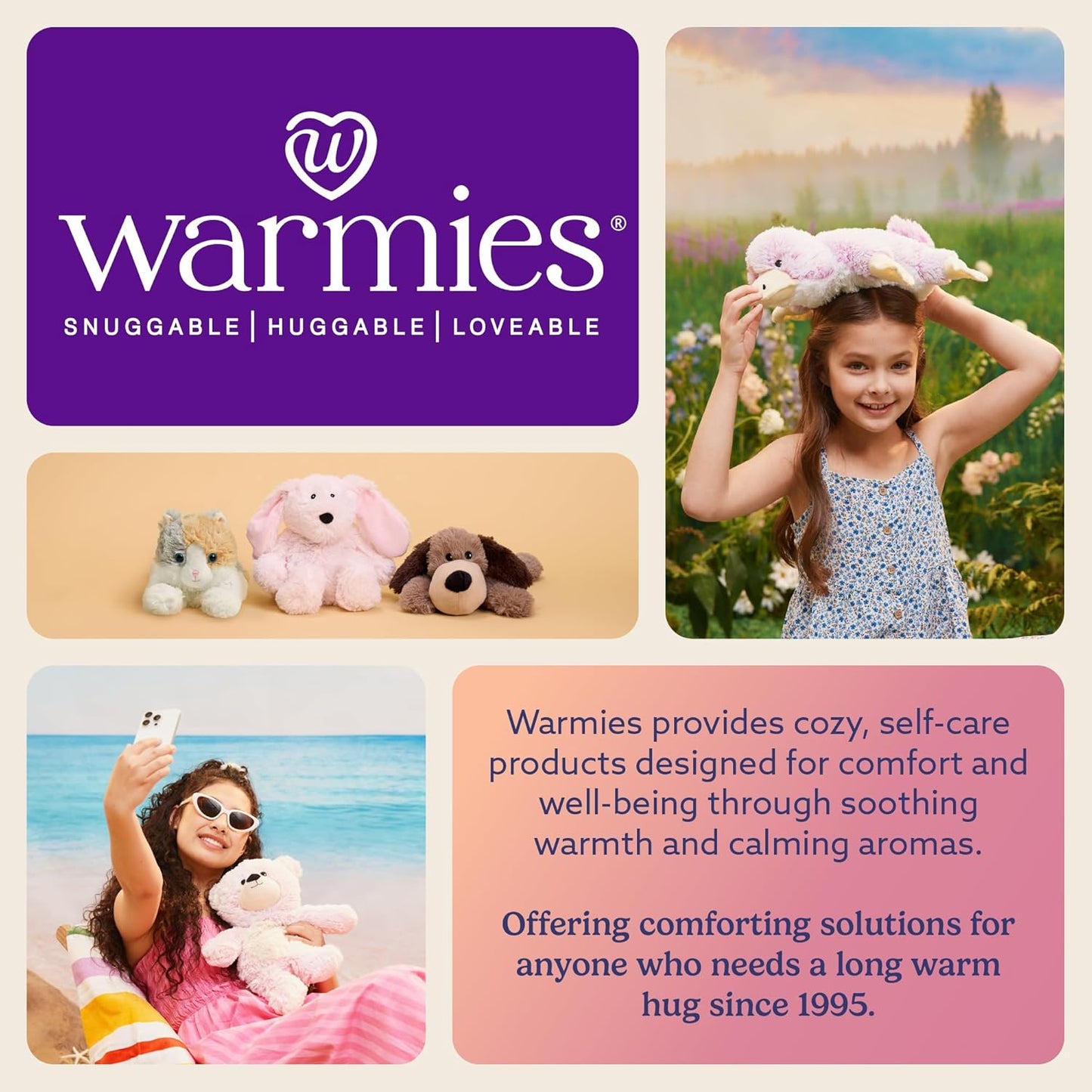 Warmies Microwavable & Weighted Stuffed Animals, Seal - Heated Stuffed Animal Plushie for Warmth & Comfort - Cute Soft Plush Toys for Adults & Children (Boys, Girls, Babies & Toddlers)