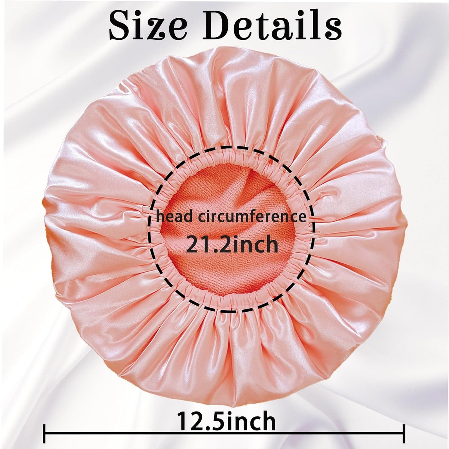 Shower Cap Reusable Waterproof, Terry Lined Shower Caps for Women, Triple Layer Hair Cap for Shower, Large Plastic Shower Cap for Braids Long Hair