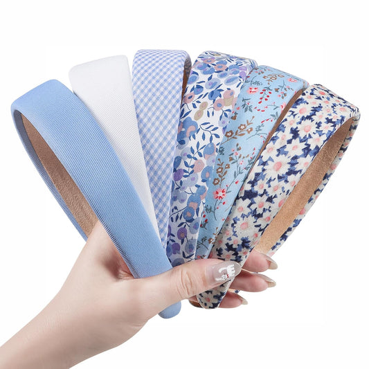 Headbands for Women - 1 Inches Wide Headbands - Solid Color Headband Fashion Hair Accessories- Trendy Women Girls Non Slip Fashion Hair Bands- Thick Elastic Hair Bands for Women's Hair 6PCS