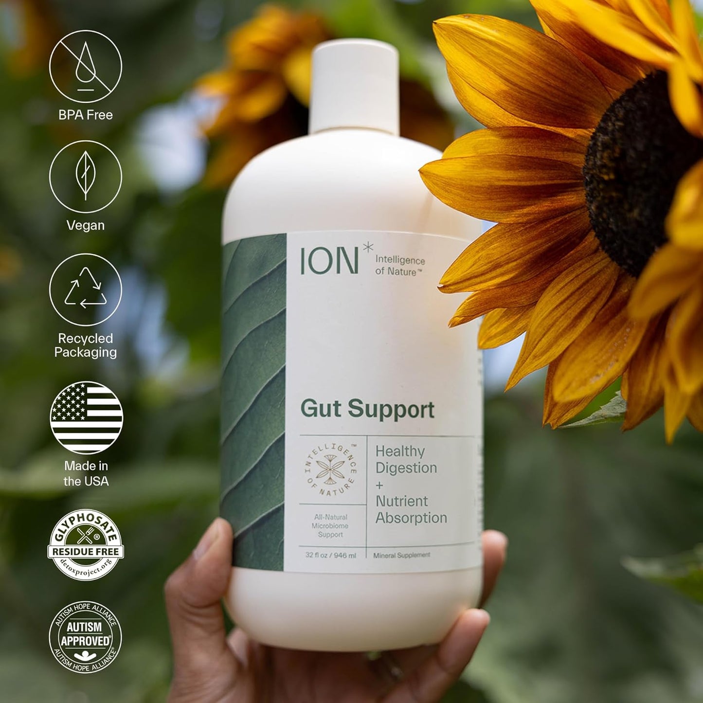 ION* Intelligence of Nature Gut Support Liquid | Promotes Digestive Wellness, Strengthens Immune Function, Alleviates Gluten Sensitivity, Enhances Mental Clarity | 2-Week Supply (8 oz.)
