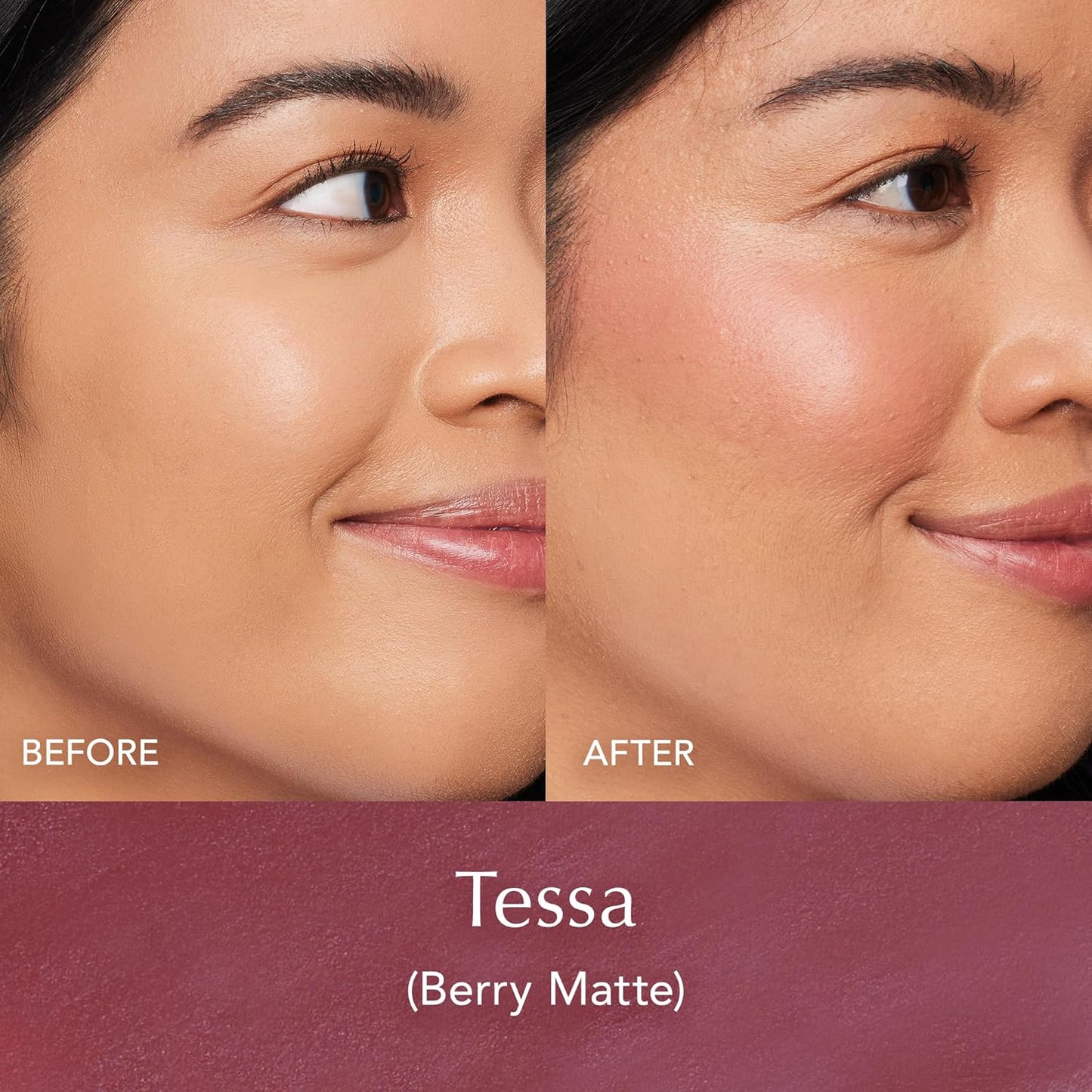 Thrive Causemetics Triple Threat Color Stick: Cream Blush Stick with Vitamin E, Evening Primrose Oil, Waterproof Smudge Proof Face Makeup Formula, Tessa (Berry Matte)