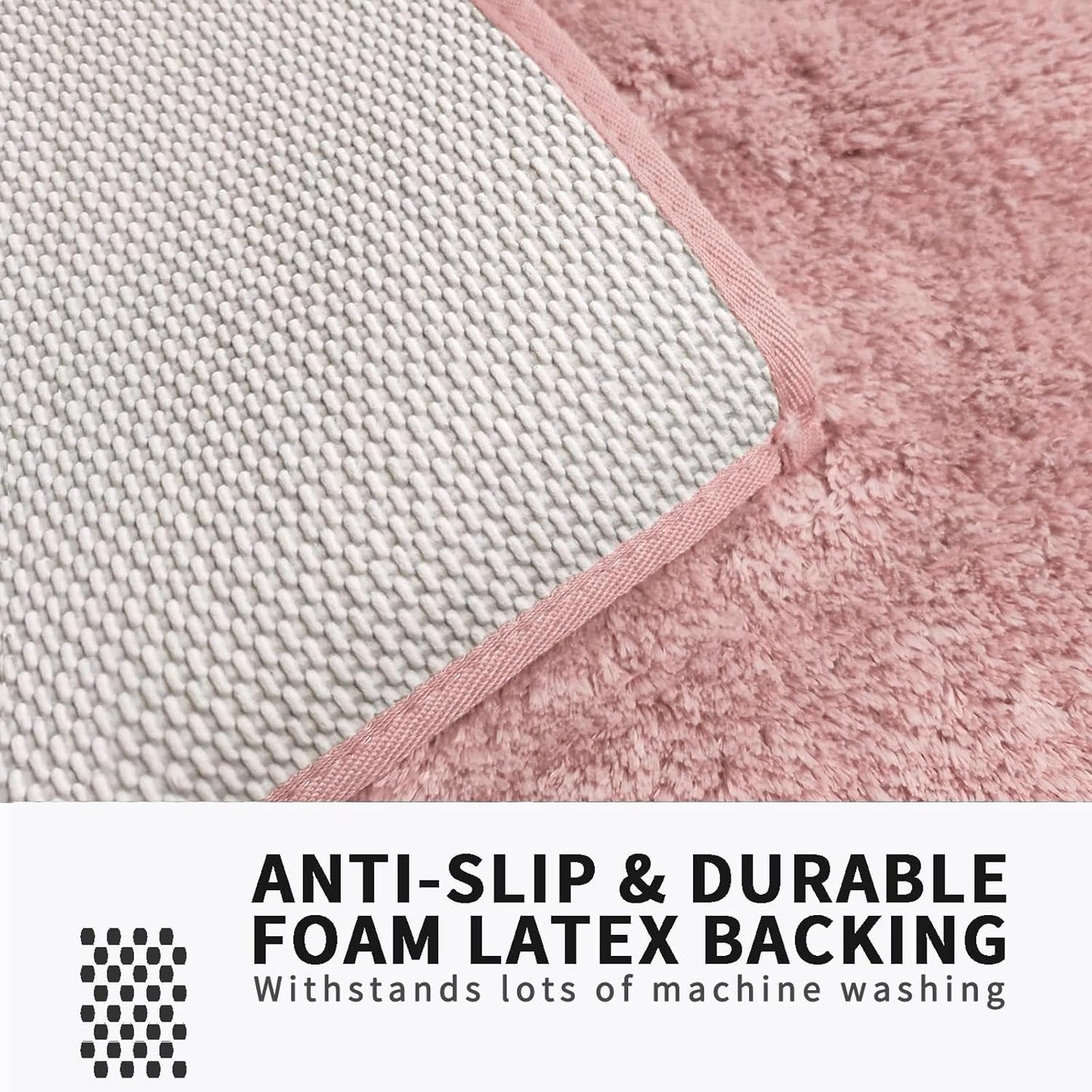 FIFU Bathroom Runner Rug 24" W x 60" L, Bath Mats for Bathroom, Bedroom & Kitchen, Non-Slip Rubber Latex Backing, Comfort & Soft Shower Bathmat & Carpet for Sink, Home & Hallways, Pink