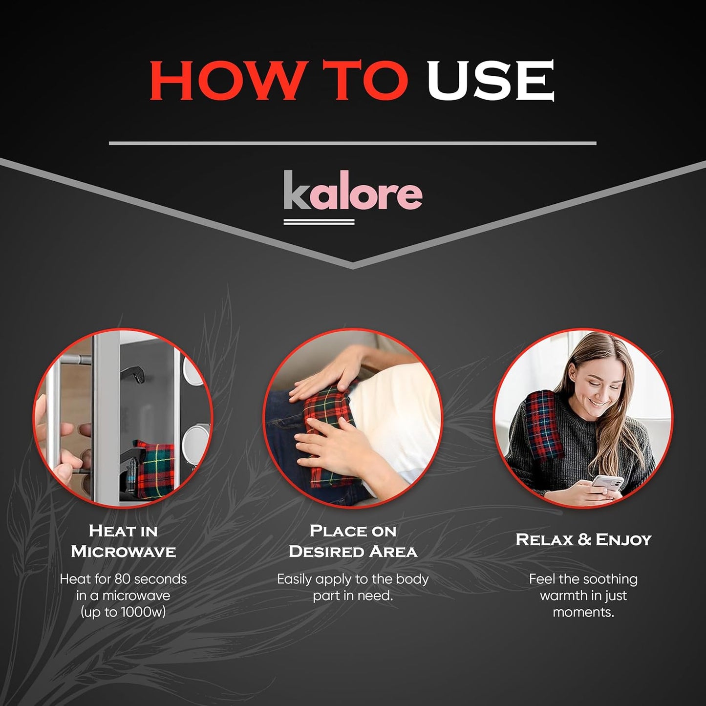 Microwavable Heating Pads for Winter Warmth, Back, Stomach & Head Comfort – Kalore Soft Cotton Tartan Neck Wrap – Even Heat Distribution Hot Compress Bag – Wheat Heat Pad XL – Unscented – Gray