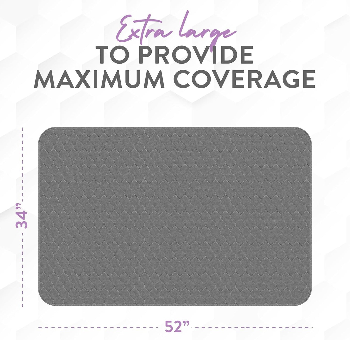 Inspire Underpads | Stain Hiding Gray Reusable Incontinence Bed Pads | Waterproof Mattress Pad | for Adults Babies and Dogs (34 X 52 - 1 Pack)