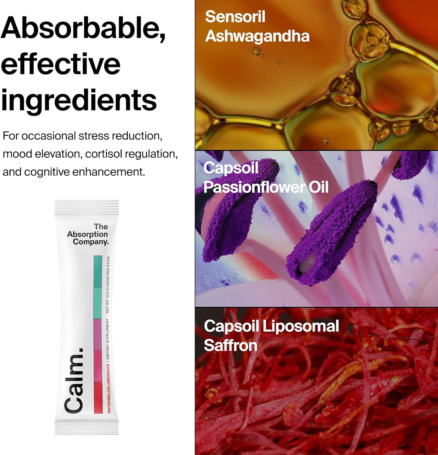 Calm Drink Mix - Relaxation Aid with Magnesium, Ashwagandha, L-Theanine, & Vitamin D - Supports Cortisol Regulation and Mood for Men & Women - Watermelon Lemonade Flavor 7 Sticks