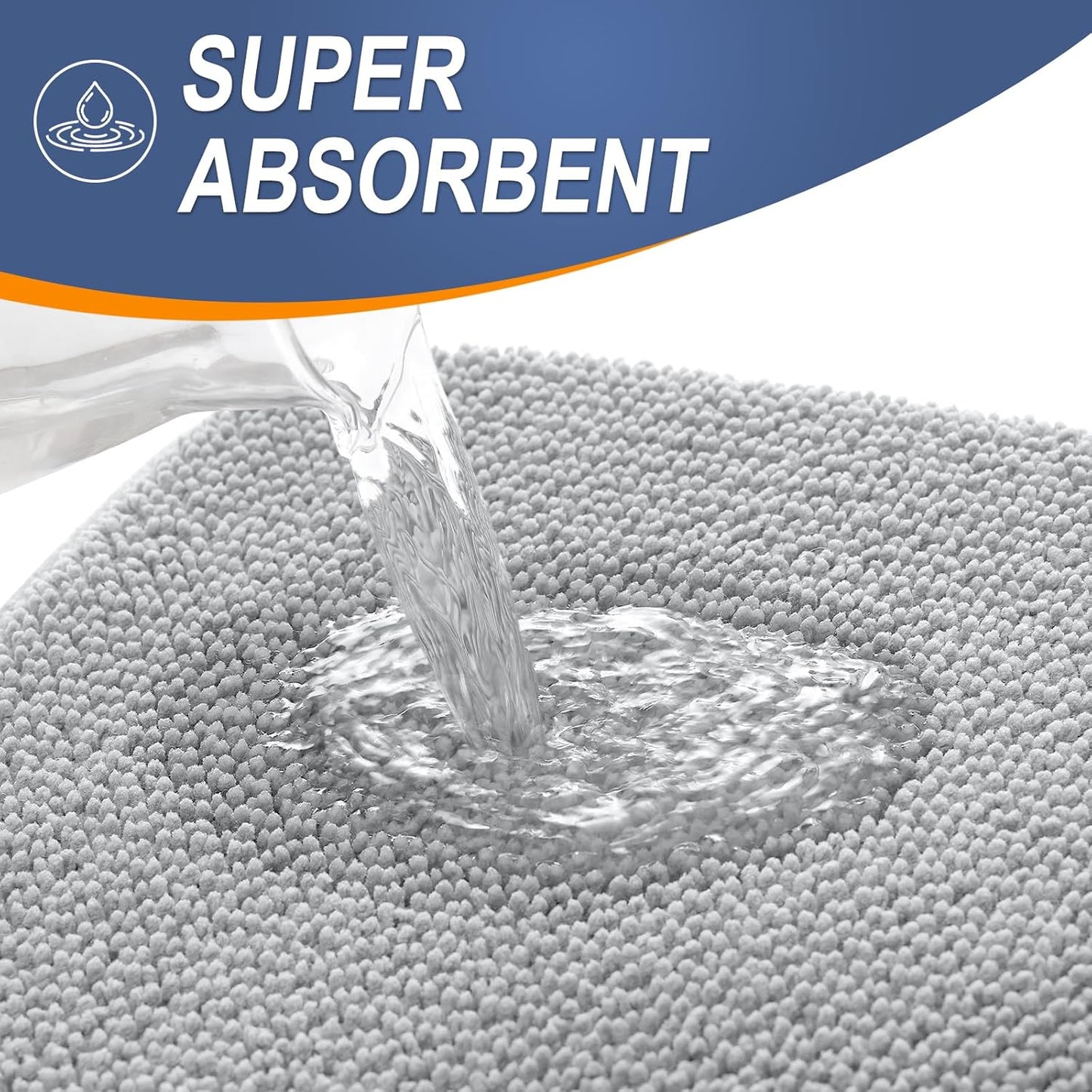 OLANLY Thick Memory Foam Bath Mat Rug 70x24, Extra Soft Absorbent Bathroom Rug, Quick Dry Bath Mats, Non-Slip, Machine Washable Carpet for Bathroom, Tub and Shower, Home Decor Accessories, Light Grey