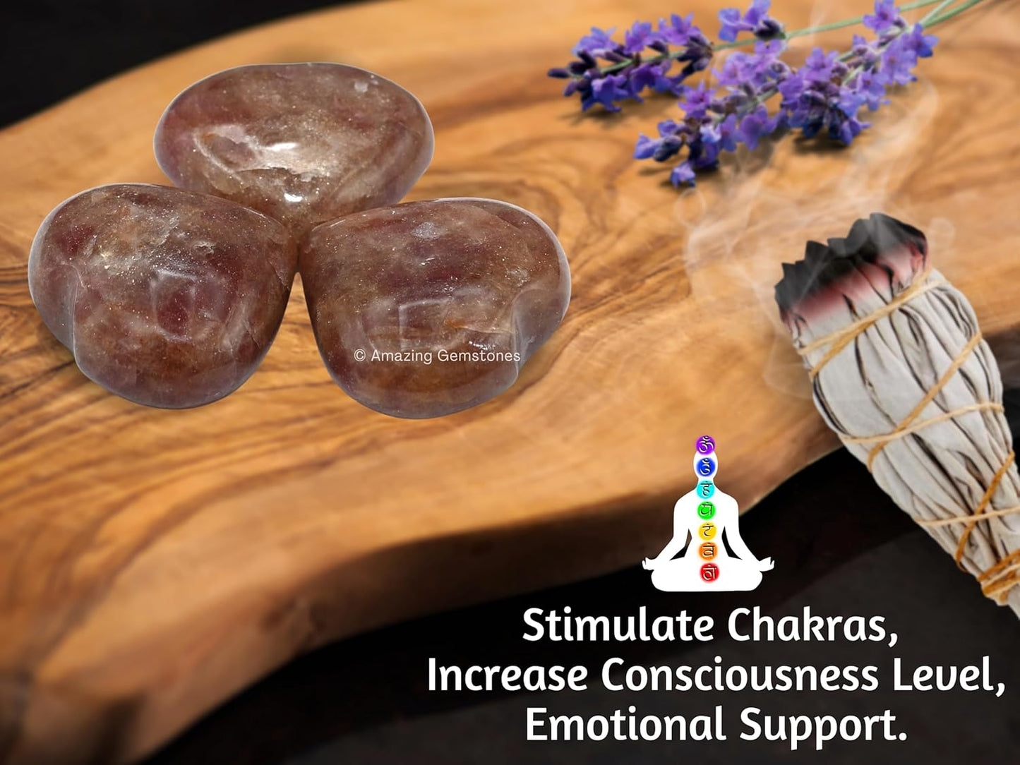 Strawberry Quartz Crystal Heart Palm Stone - Pocket Massage Worry Stone for Natural Body Chakra Balancing, Reiki Healing and Crystal Grid