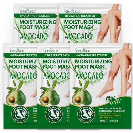 Moisturizing Foot Mask 5 Pack,Hydrating Foot Masks for Dry Cracked Feet,Moisturizing Socks Dry Skin Moisturizer for Soft and Smooth Touch Feet,Foot Care Spa Gifts for Women Men Stocking Stuffers