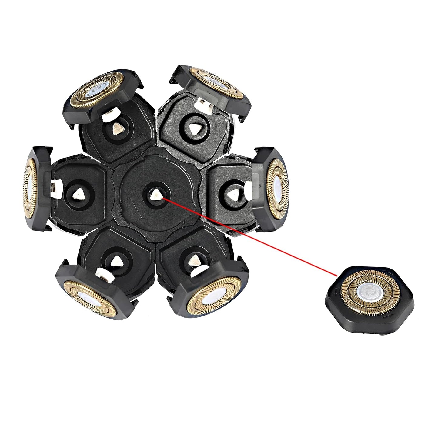 7 Blades 7D Electric Shaver Replacement Head Blades,Upgrade Version Waterproof Razor Blade Easy Install Electric Razor Shaver Head for Bald and Face Shave