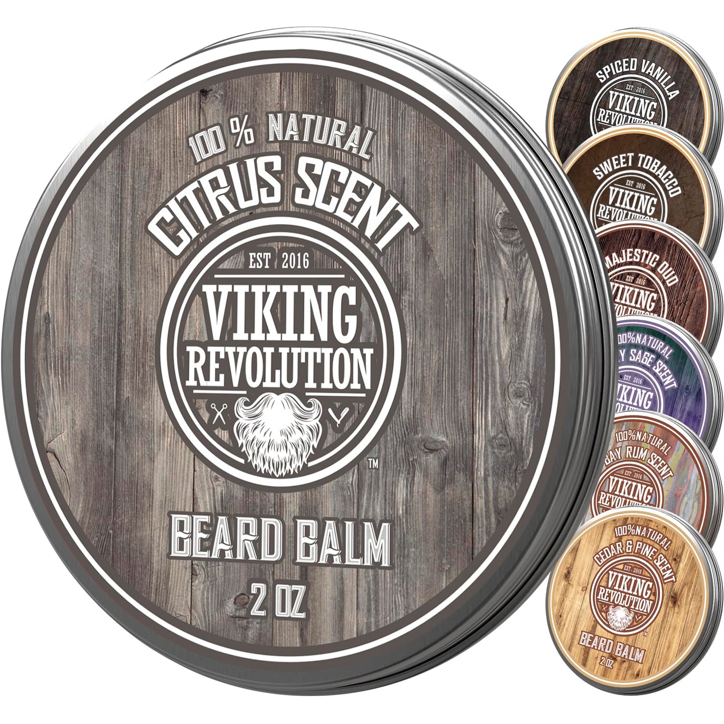Viking Revolution BEST DEAL Beard Balm with Argan Oil & Mango Butter - Styles, Strengthens & Softens Beards & Mustaches - Citrus Scent Leave in Conditioner Wax for Men