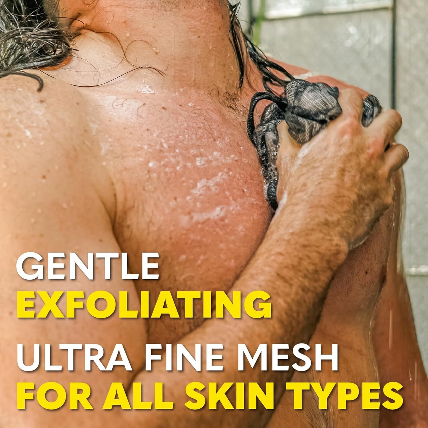 The Beard Club Premium Exfoliating Loofah Sponge - Soft Shower Body Scrubber for Men & Women, Large Bath Loofah for Luxurious Skin Care, Durable Shower Pouf & Bathing Accessories in Stylish Design