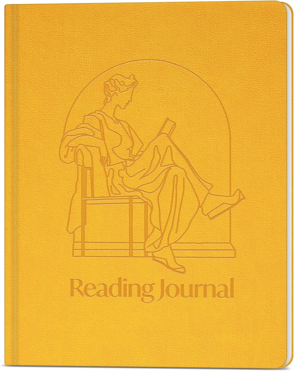 Skyline Reading Journal – Book Review Log & Tracker for Reading Tracking – Accessories & Gift for Book Lover, 7.6x9.2” (Yellow Debossed)