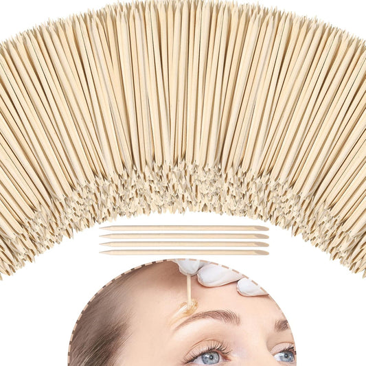 Demissle Hair Removal Waxing Sticks, 800 Pack Wooden Wax Applicator Sticks for Eyebrow, Lip, Nose, Facial Hair Waxing, Smooth Skin Use, Includes 8 Bags of 100 Pieces Each