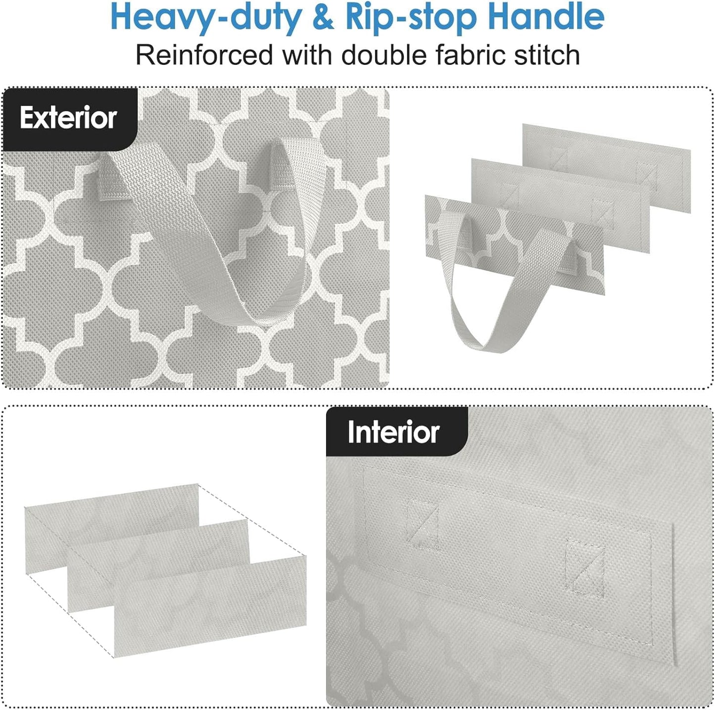 WISELIFE Storage Bags 6 Pack/100L Large Blanket Clothes Organization and Storage Containers for Comforters,Bedding, Foldable Organizer with Reinforced Handle, Clear Window, Sturdy Zippers,Lvory