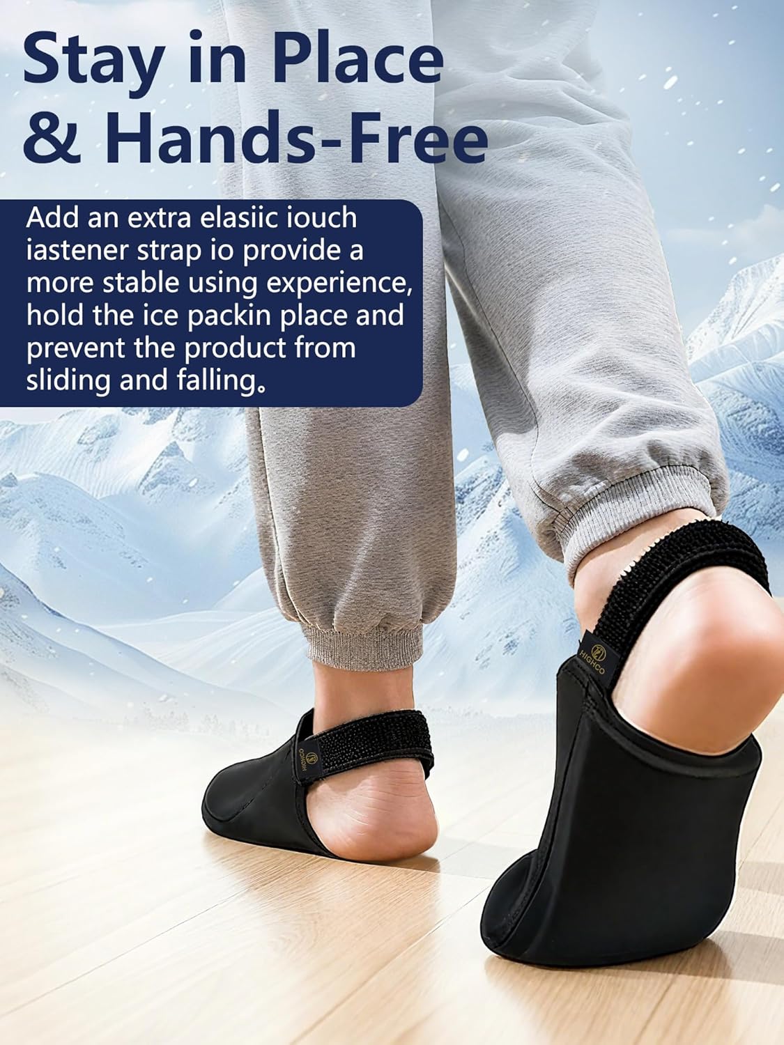 Foot Ice Pack for Toes,Freeze Flexible Ice Gel Socks Cold &Hot Therapy,Foot & Toe Ice Pack Wrap for Tendonitis, Plantar Fasciitis, Swelling, Sprained,Sport Injuries,Black (1 PC)