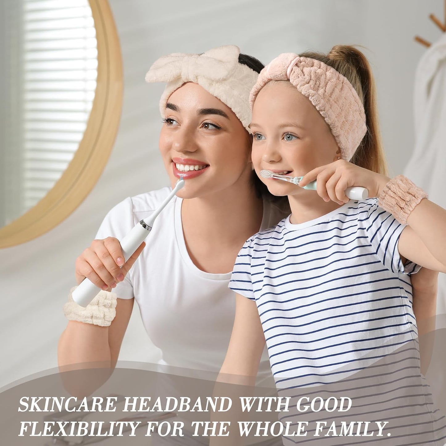 Spa Headband and Wristband Set - 3-Piece Skincare Headbands & 6-Piece Wrist Spa Wristbands for Women,Facial Hairbands for Washing Face, Makeup, Sports, Yoga, Headband for Washing Face