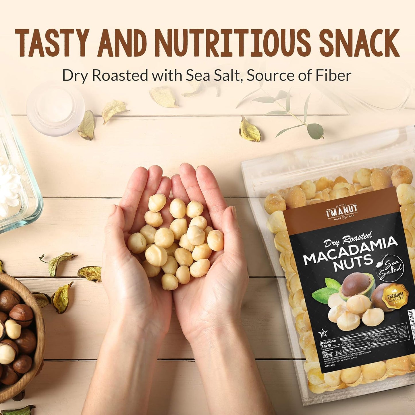 Oven Dry Roasted Macadamia Nuts with Sea Salt-64 oz (4 lb) | Fancy Whole | No Oil | No PPO | Made from 100% Natural Macadamia Nuts