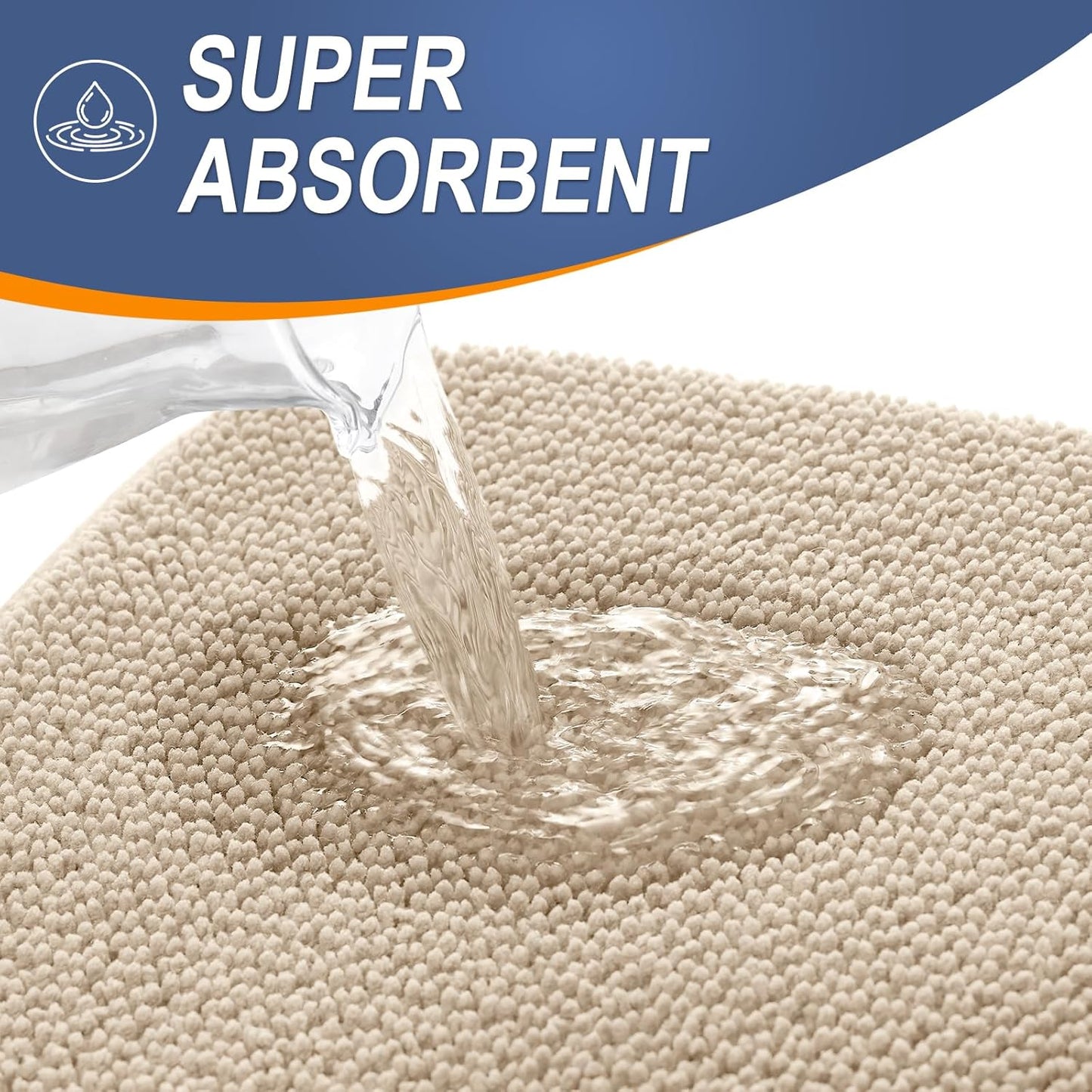 OLANLY Thick Memory Foam Bath Mat Rug 30x20, Extra Soft Absorbent Bathroom Rug, Quick Dry Bath Mats, Non-Slip, Machine Washable Carpet for Bathroom, Tub and Shower, Home Decor Accessories, Beige