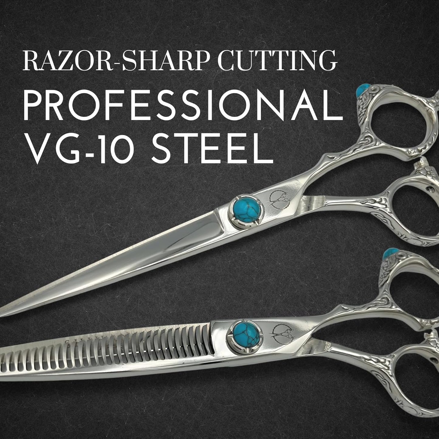 6.0 Inch Hair Shears Set (Cutting and Thinning Shears) - Professional Grade VG-10 Japanese Steel - Zen (Set)