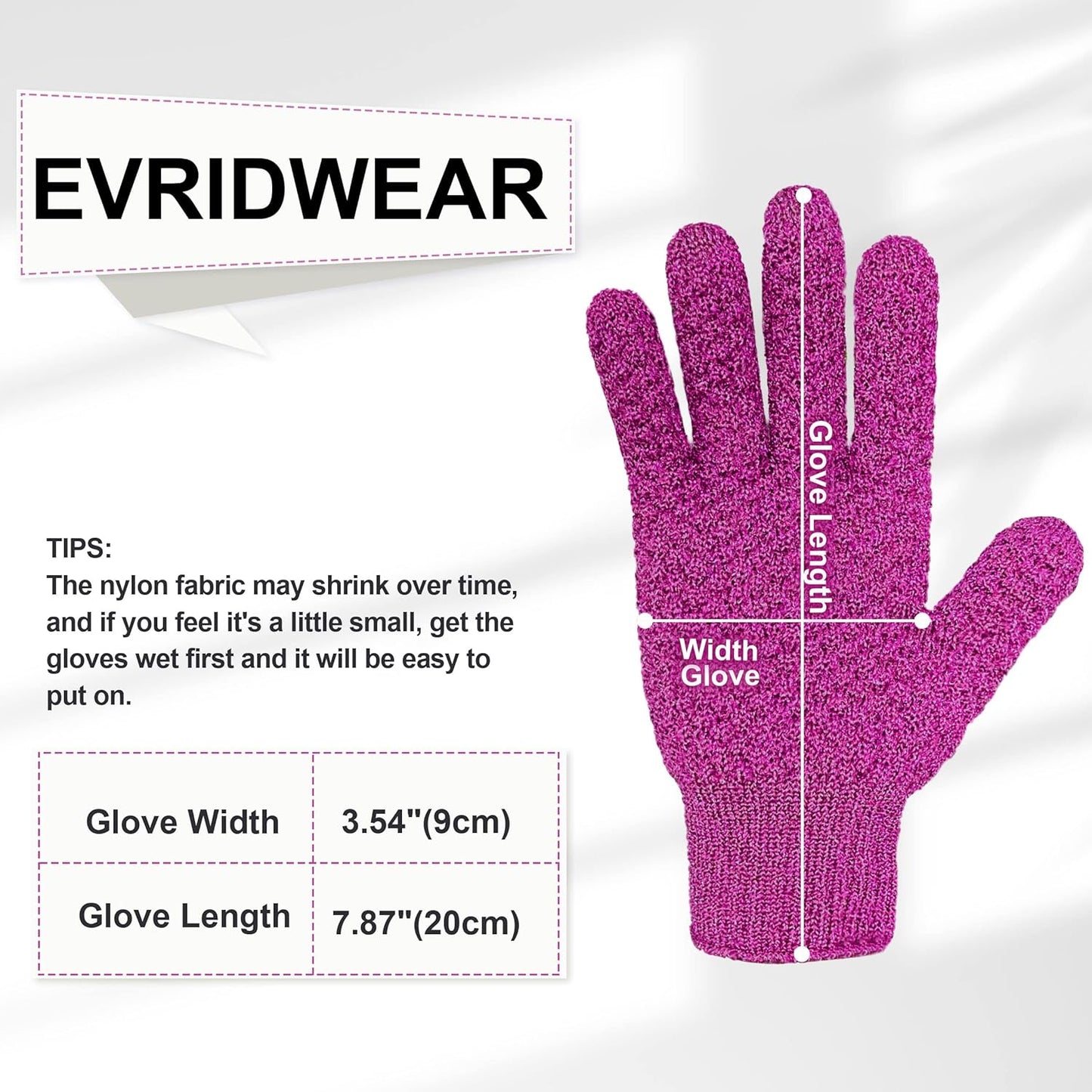 Evridwear Exfoliating Dual Texture Bath Gloves for Shower, Spa, Massage and Body Scrubs, Dead Skin Cell Remover, Gloves with Hanging Loop (1 Pair Innuendo Heavy Glove)