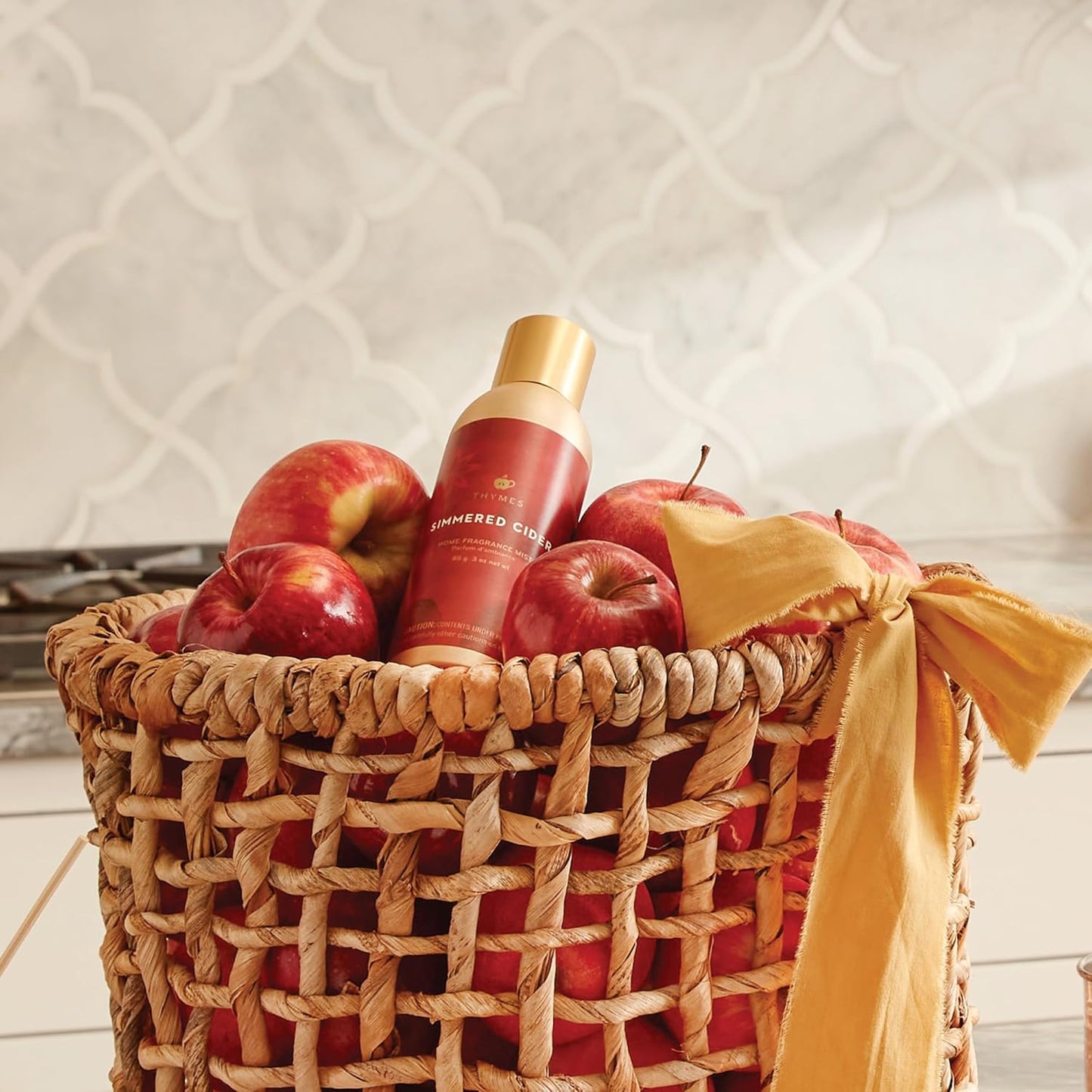 Thymes Simmered Cider Fragrance Mist - Scented Room Spray for Home Fragrance - Notes of Apple & Cardamom - Bedroom & Bathroom Air Freshener - Simmered Cider - 3 oz