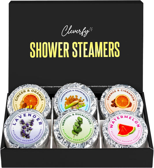 Cleverfy Shower Steamers Aromatherapy – Stocking Stuffers for Women, Teens and Wife – Christmas Gifts for Women and Teen Girls – White Elephant Gifts for Adults – 6 Tablets