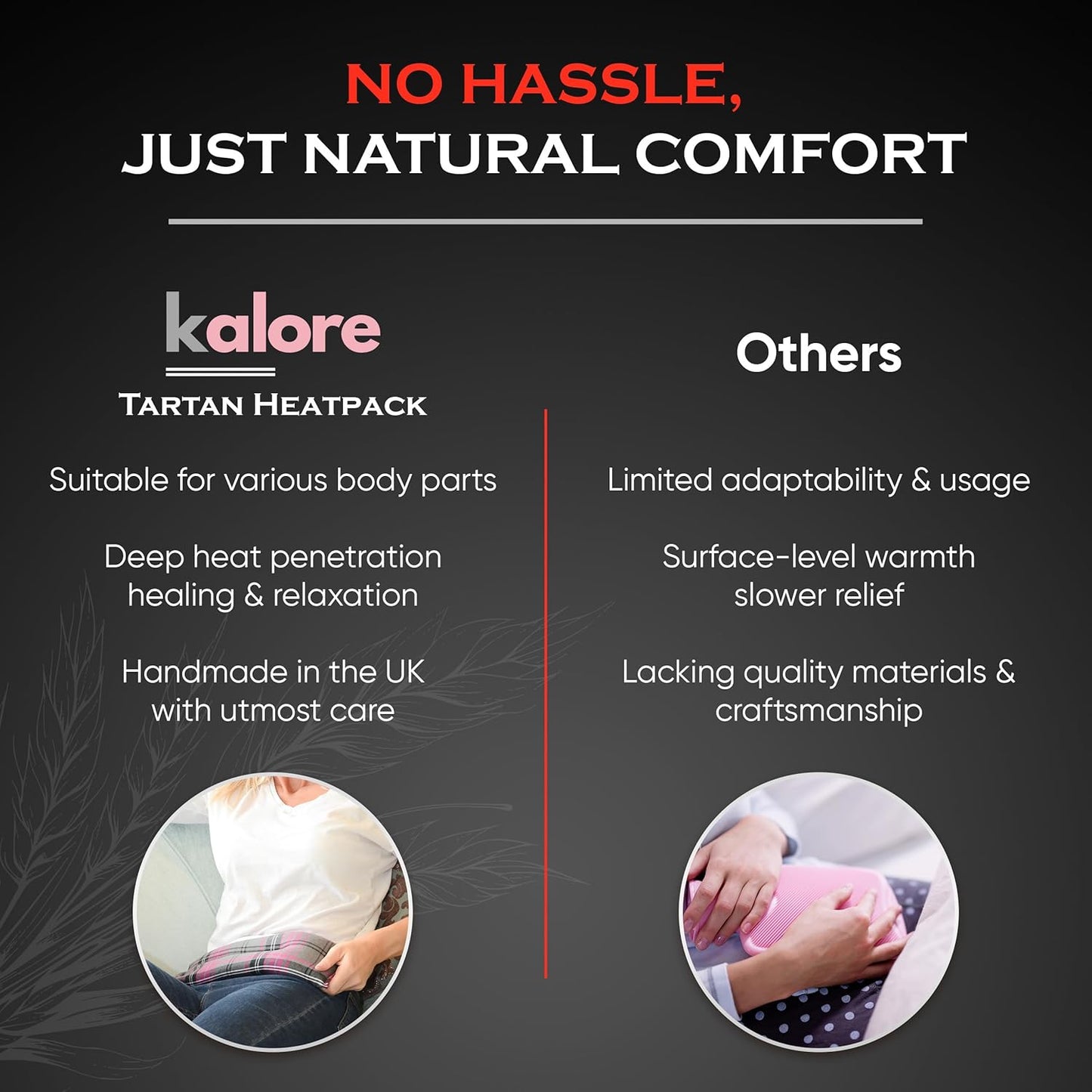 Microwavable Heating Pads for Winter Warmth, Back, Stomach & Head Comfort – Kalore Cotton Tartan Neck Wrap – Even Heat Distribution Hot Compress Bag – Wheat Heat Pad XL – Lavender Scent – Gray