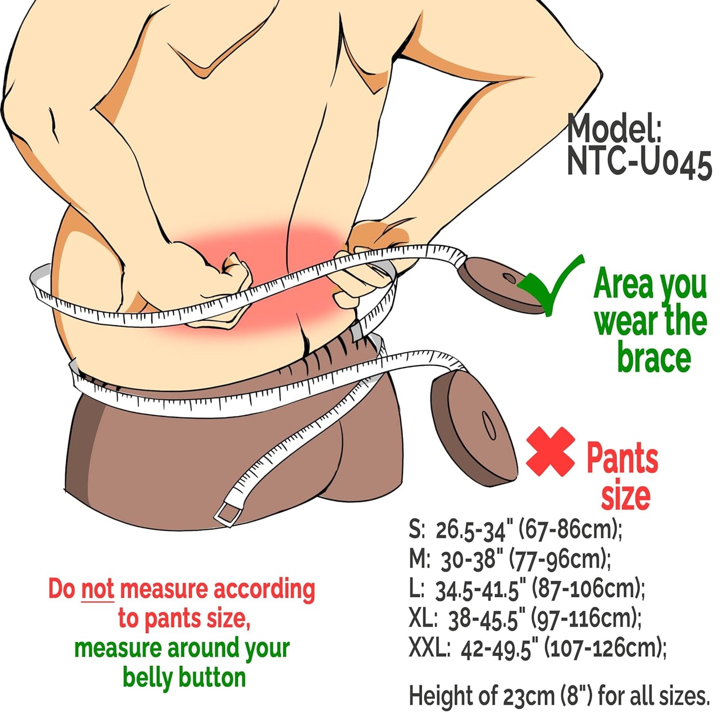 NeoTech Care Back Support Belt - Breathable & Adjustable Lower Back Brace - Double Pull Compression Straps (Black, Size L)