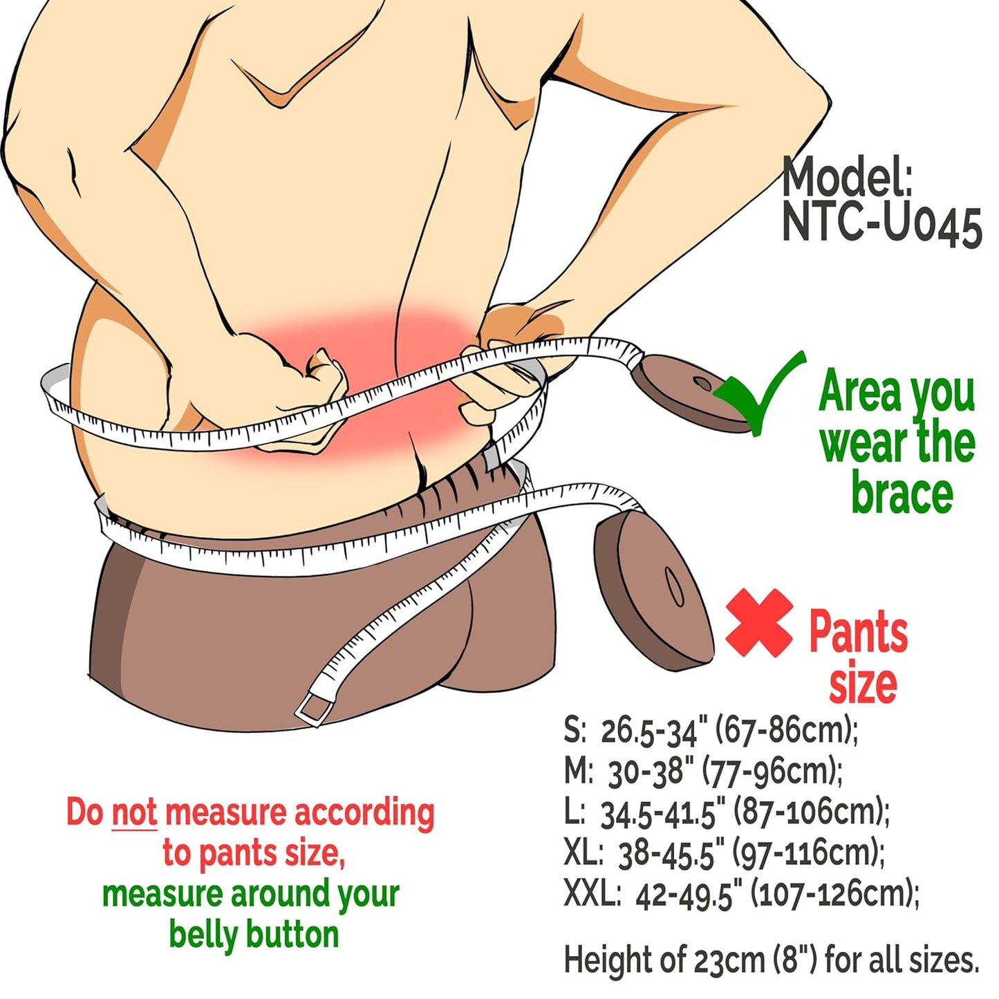 NeoTech Care Back Support Belt - Breathable & Adjustable Lower Back Brace - Double Pull Compression Straps (Black, Size S)