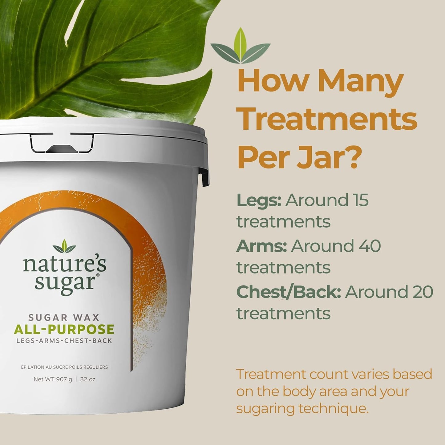 Nature's Sugar Wax Sugaring Paste for Legs, Back, Arms, Chest. All-Natural Hair Removal for Women and Men. Any skin types. Vegan. Cruelty-Free. (1 All Purpose, 1 Firm)