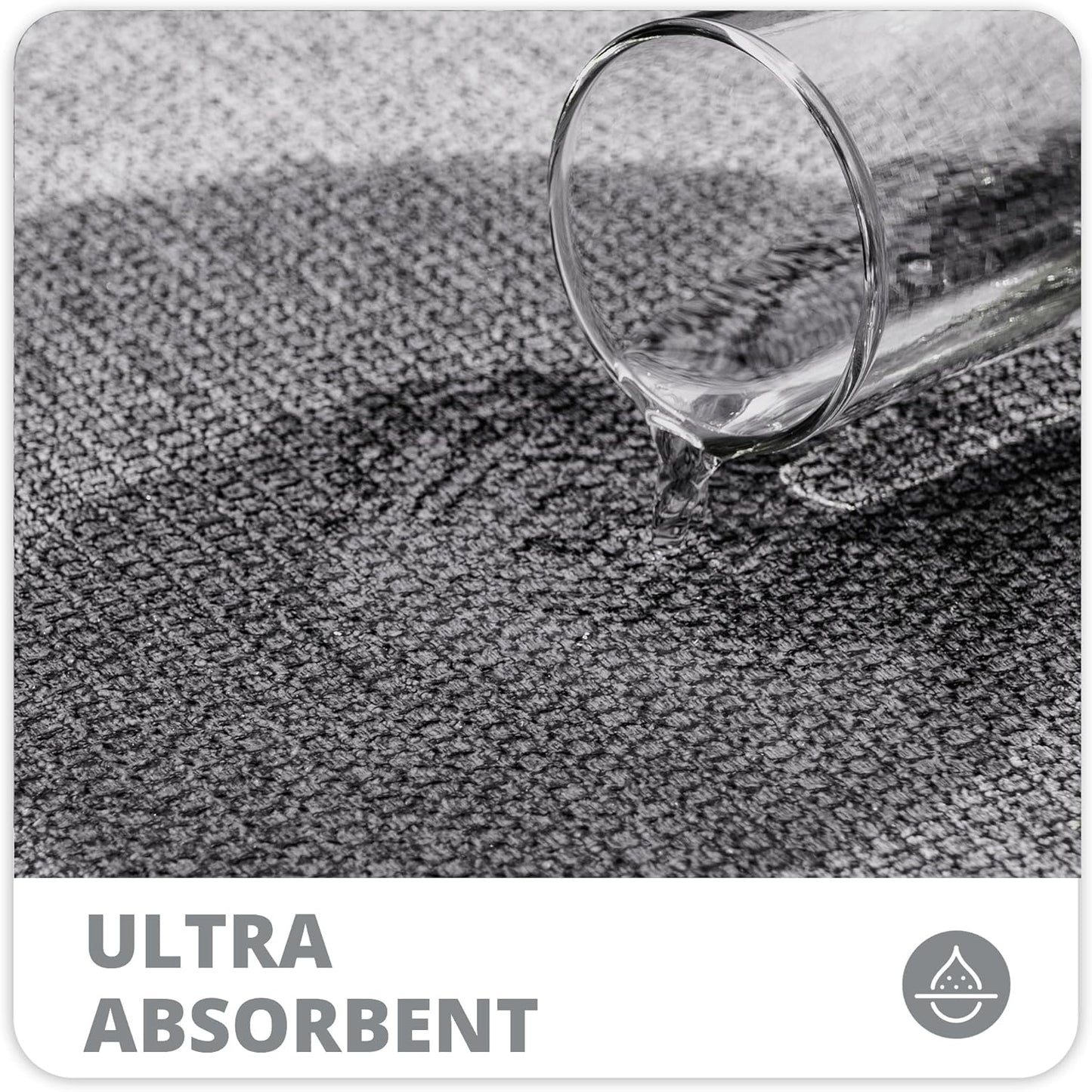 Bath Mat,Ultra Thin Bathroom Rugs,Rubber Bath Mats for Bathroom,No Slip Bath Rugs,Quick Dry,Machine Washable,Low Pile,Absorbent,Shower Outside,Sink,Home Decor Accessories.Grey,1'5"x2'3"(2 Pack)