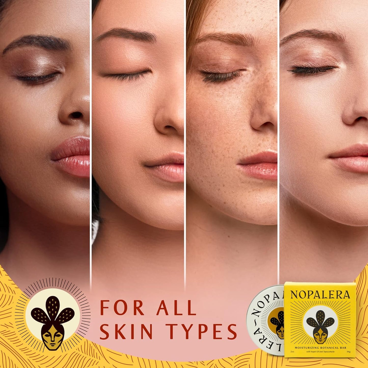 Nopalera Botanical Lotion Bar - Plant-Based Cactus Moisturizer with Prickly Pear Oil & Tangerine Oil, Deeply Moisturizing, Vegan, Natural Citrus Fragrance, 2.2 oz.