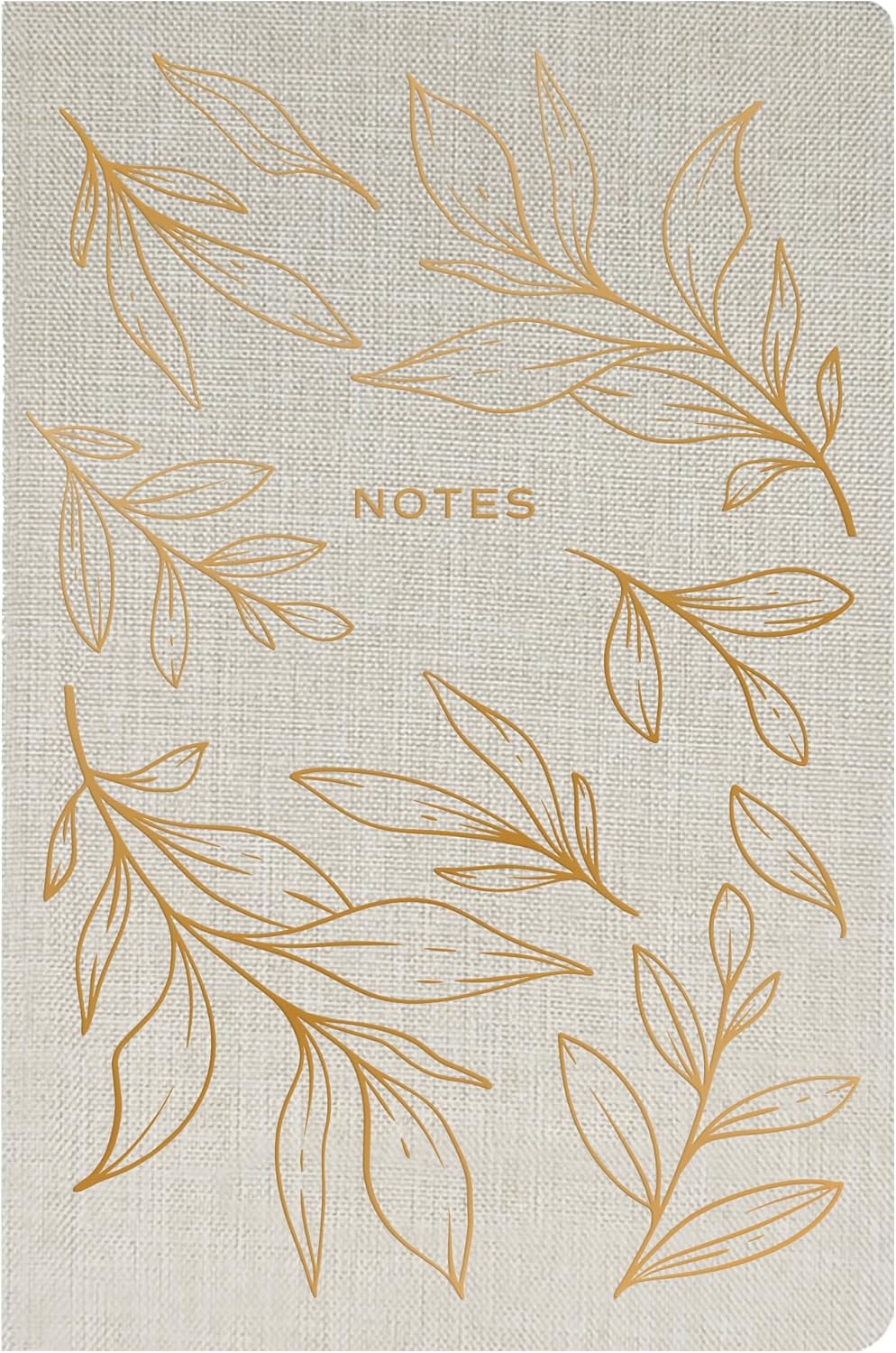 Sweet Water Decor Gold Fabric Notes Journal, Lined Pages, Hardcover Notebook with Satin Ribbon Bookmark, Elegant Neutral Design for Office, Work, School or Personal Writing 200 Lined Pages (8.25" x 5.75")