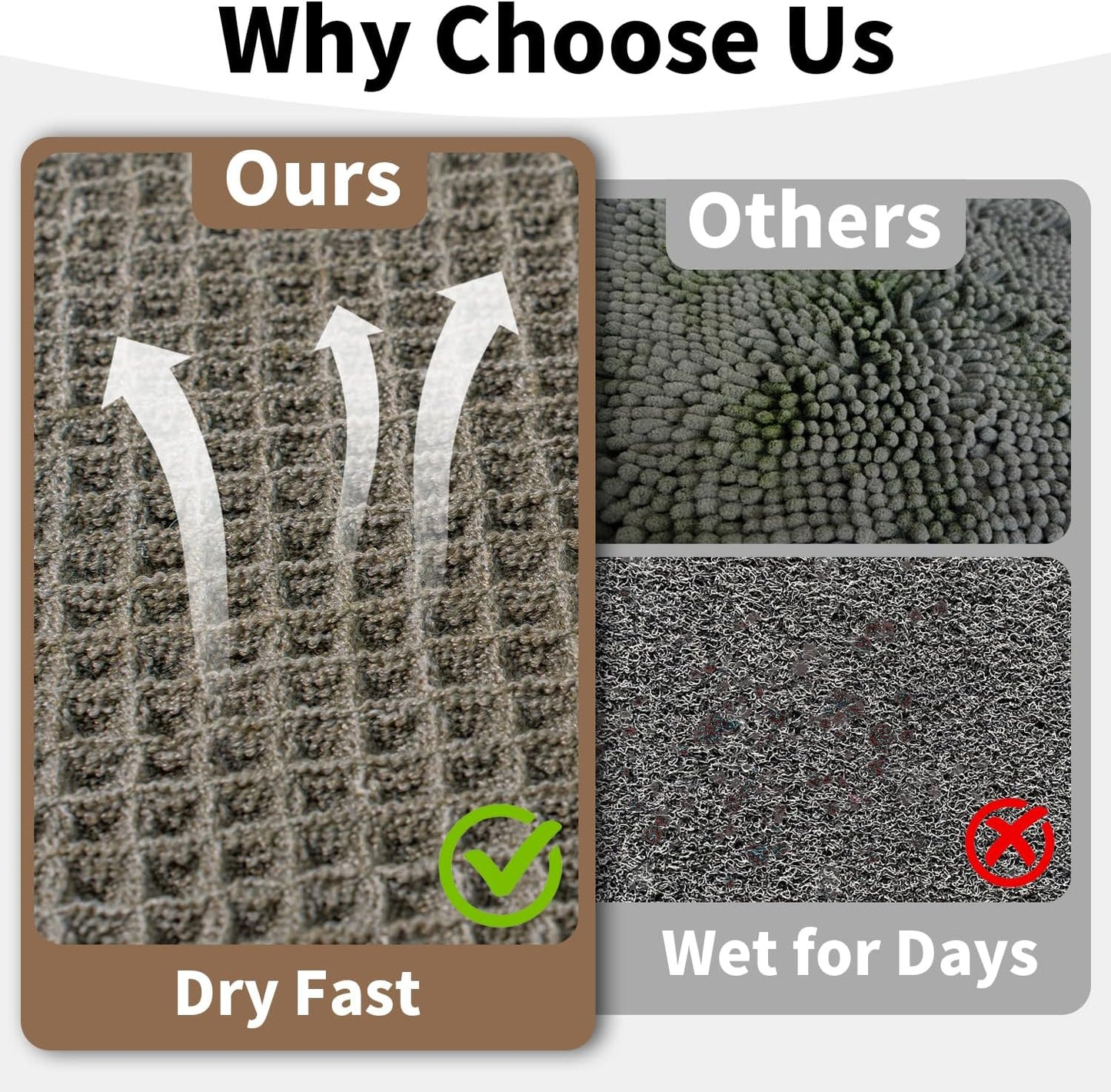 Waffle Bath Mat - Boho Bathroom Rugs Non Slip Washable, Super Absorbent & Quick Dry, Small Bath Mats Farmhouse Bathroom Decor, 18'' x 30'', Olive Green