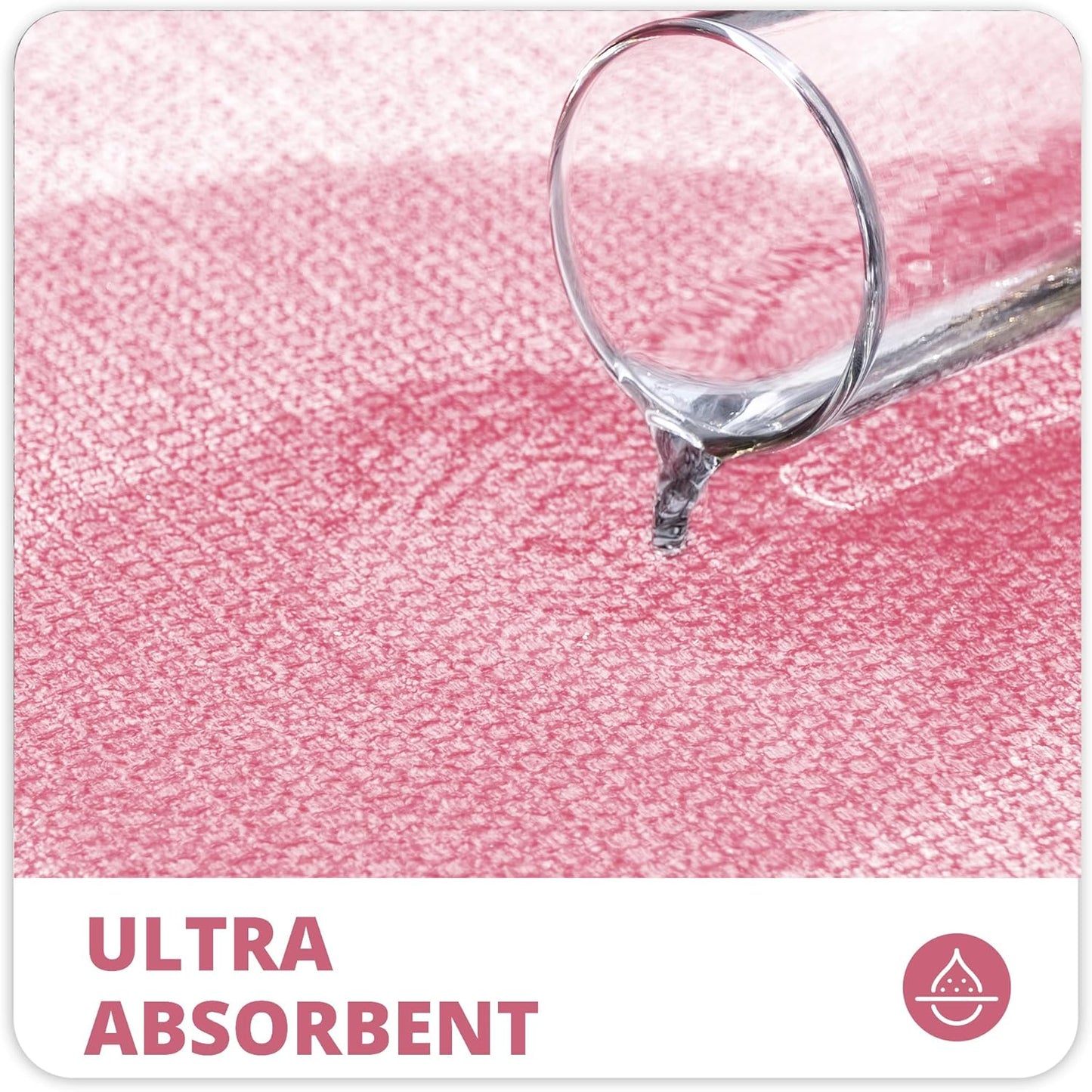 Bath Mat,Ultra Thin Bathroom Rugs,Rubber Bath Mats for Bathroom,No Slip Bath Rugs,Quick Dry,Machine Washable,Low Pile,Absorbent,Shower Outside,Sink,Home Decor Accessories.Pink,1'5"x2'3"(17x27inch)