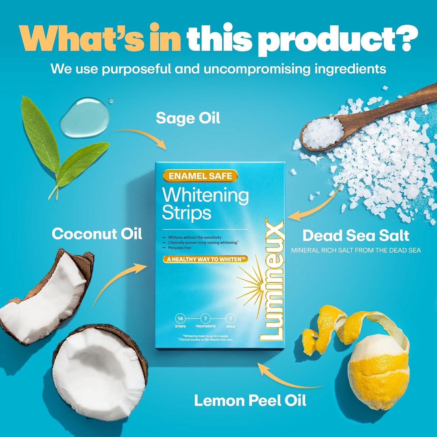 Lumineux Whitening Starter Set – Peroxide Free - Enamel Safe for Whiter Teeth – Includes 7 Whitening Treatments & 2 Pack Whitening Toothpaste, Fluoride Free & Dentist Formulated