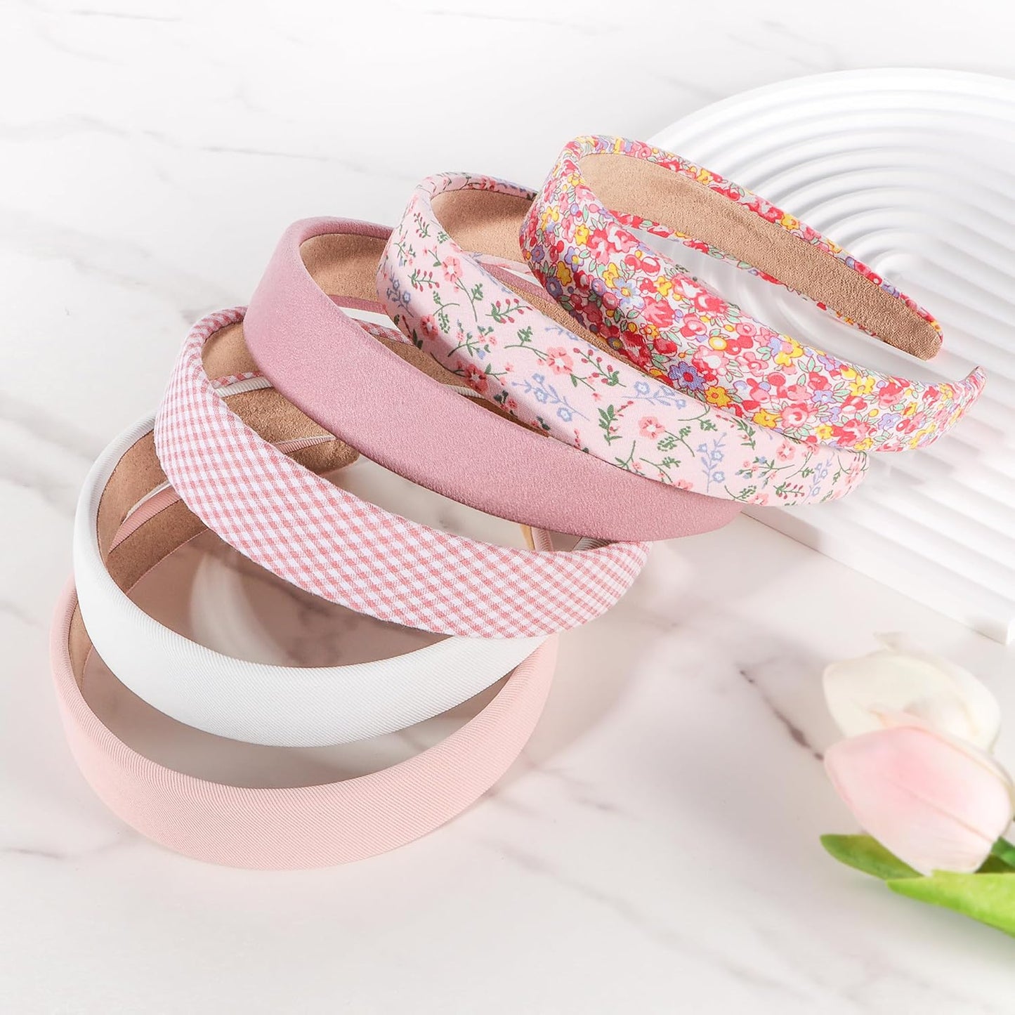 Headbands for Women - 1 Inches Wide Headbands - Solid Color Headband Fashion Hair Accessories- Trendy Women Girls Non Slip Fashion Hair Bands- Thick Elastic Hair Bands for Women's Hair 6PCS