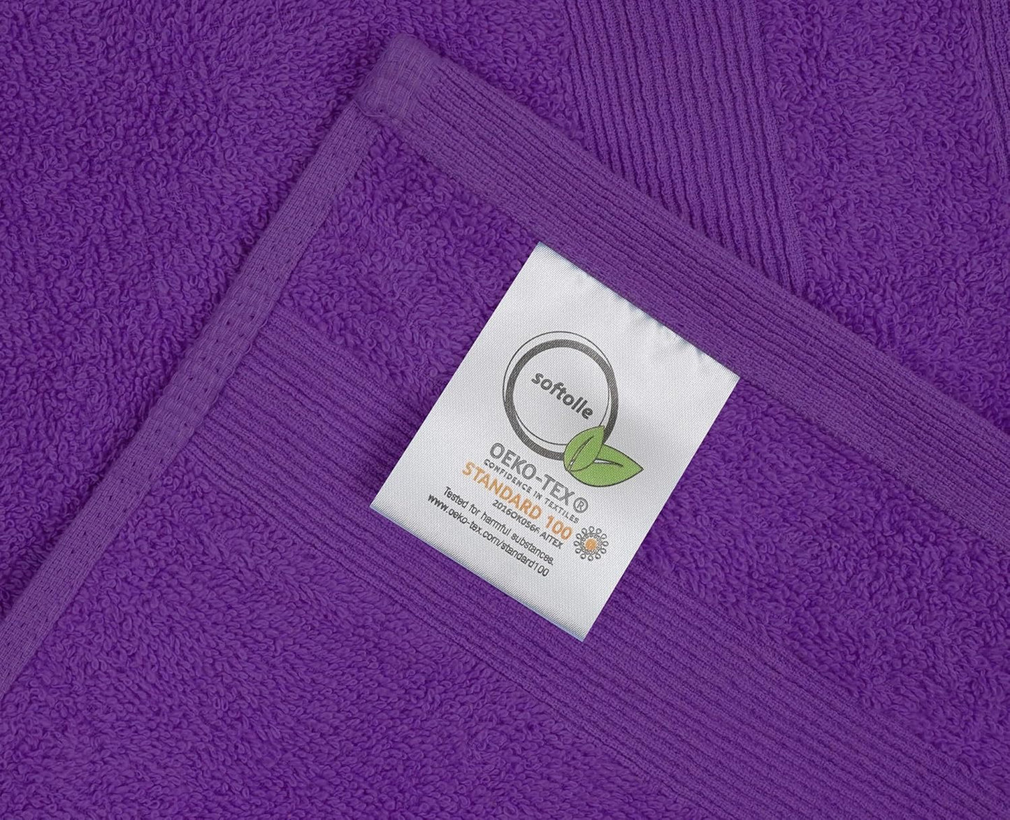 Premium Hand Towels Pack of 6 (16" x 30”) 100% Combed Ring Spun Cotton | Highly Absorbent Hand Towels Set | Ultra Soft for Home, Gym & Spa (Purple)