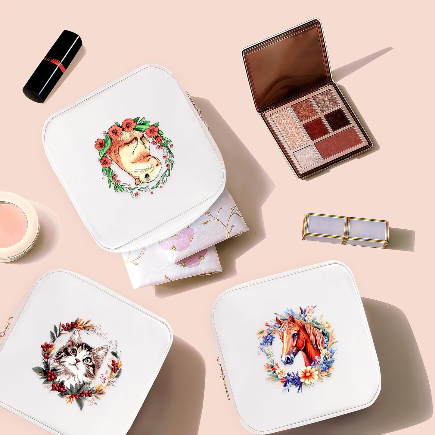 Capybara Mini Makeup Bag, Capybara Gift For Women Girls, Cute Portable Zipper Pouch Cosmetic Bag For Teen Girls Kids, Small Storage Bag For Sanitary Pad, Period napkin bag!