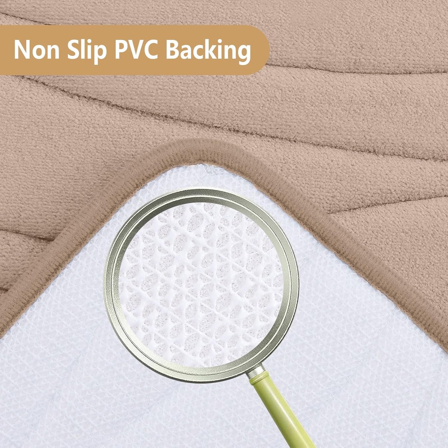 Buganda Memory Foam Bathroom Rug Mat 59x17, Extra Soft and Absorbent Bath Mats, Non-Slip and Machine Washable Bath Rugs for Bathroom Floor,Tub and Shower, Camel