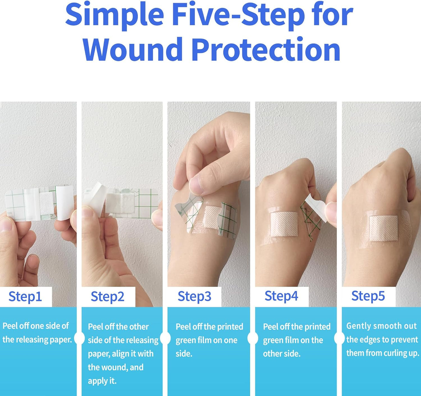 Waterproof Bandages, Clear Adhesive Bandages for First-Aid, Wound Care, Fingers, Knees and Heels, Stays on Skin in The Bath, Shower or Pool, Assorted Sizes, 100 Count