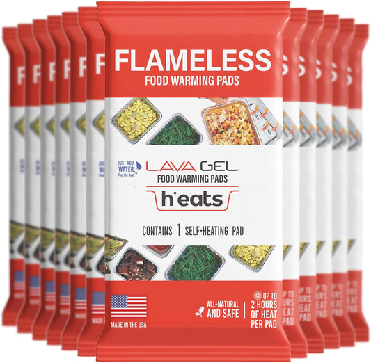 Flameless Food Warming Pads (12 Pack) - Food Warmers for Parties Buffet Disposable - Party Buffet Servers and Warmers for Half Size Pans - Heating Pads for Chafing Dish- Must-Have Catering Supplies