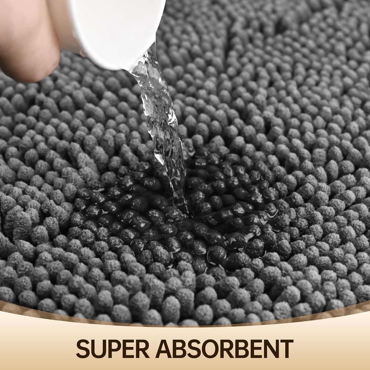 Amyracel Bathroom Rug Mat 24x48, Thick Soft Quick Dry Absorbent Chenille Bath Rug, Rubber Back Non Slip Machine Washable Bath Mat for Bathroom Shower Tub Floor