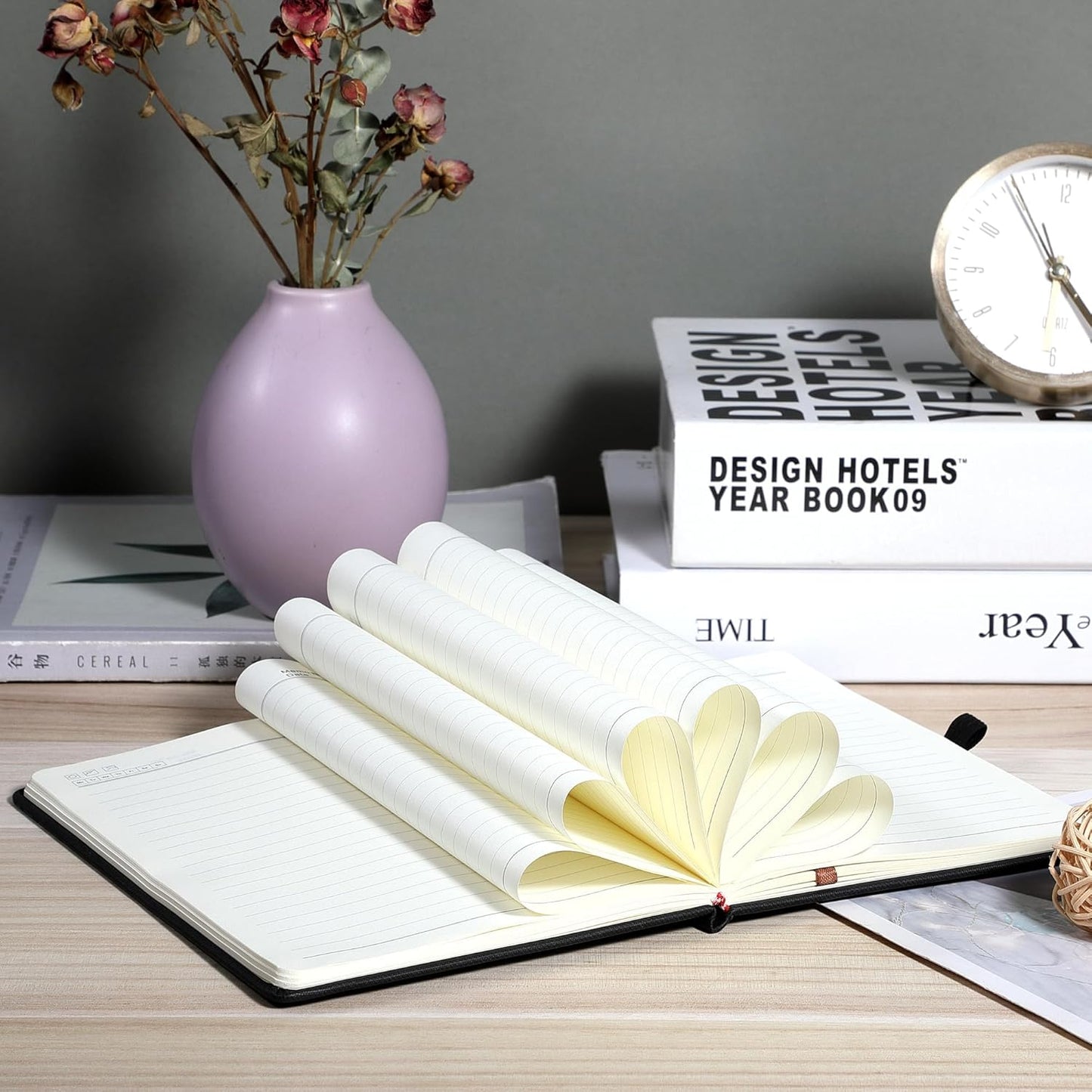 CAGIE 3 Pack Lined Journals Notebook for Work, Hardcover Journal Notebook for Women Men Journals for Writing Note Taking Diary, Black& Blue& Purple, 5.7" x 8.3"