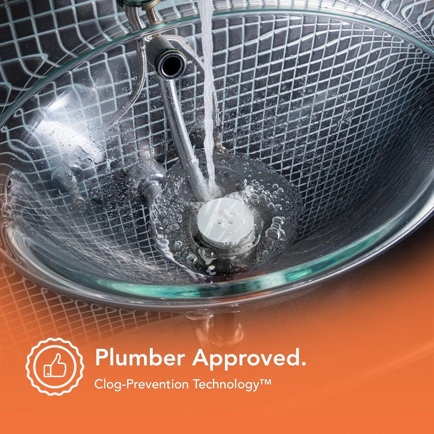 SinkShroom SSCLE988 The Revolutionary Sink Drain Protector Hair Catcher/Strainer/Snare, Clear